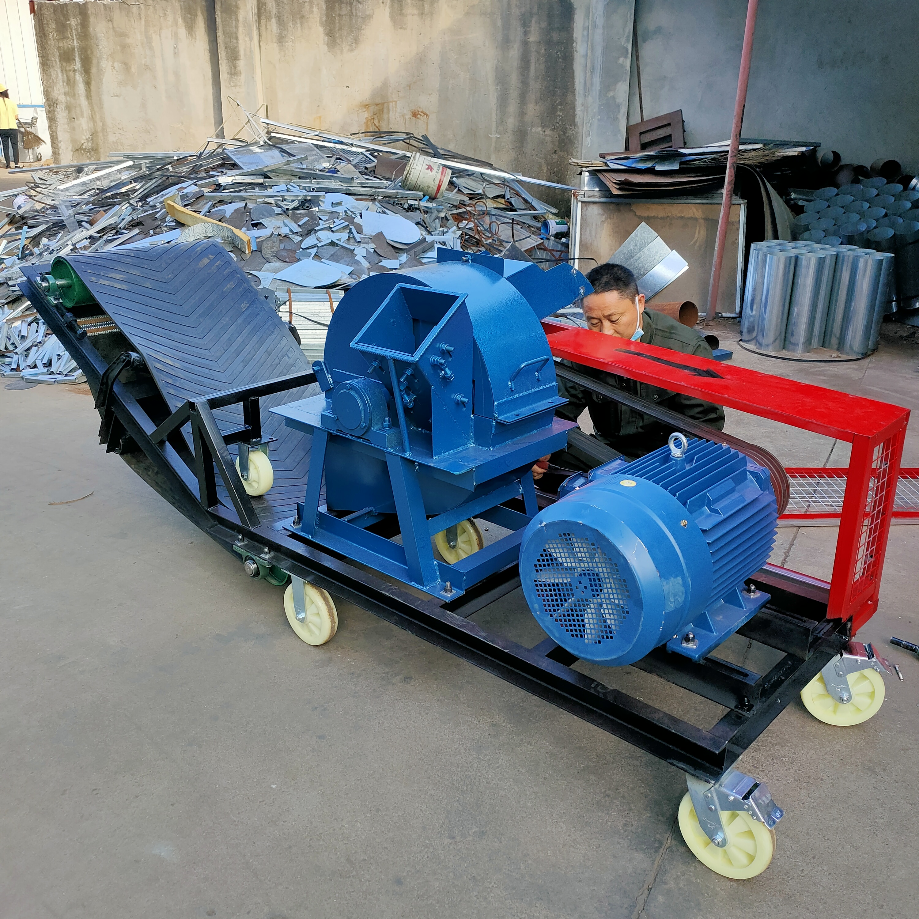 杂木树干木材破碎机食用菌多功能粉碎机方便移动玉米芯木屑